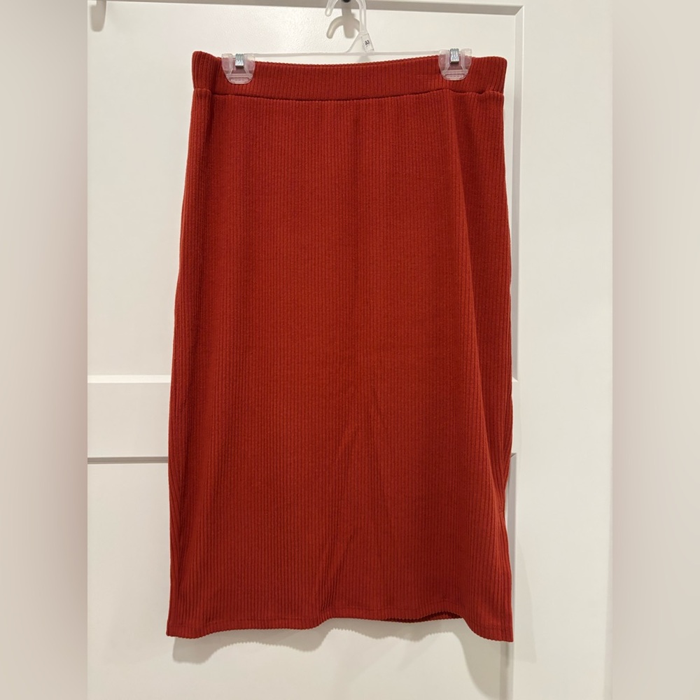 Old Navy Burnt Orange Women's Knit Midi Skirt, Size M